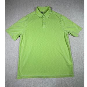 Nicoby Men's Large Lime Green 3-Button Short Sleeve Polo Shirt Casual Golf Top